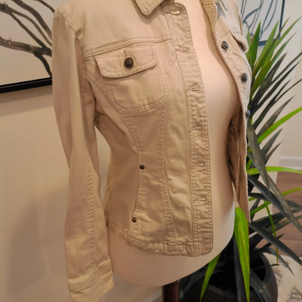 Live A Little Khaki Jacket Sz S - Picture 6 of 7
